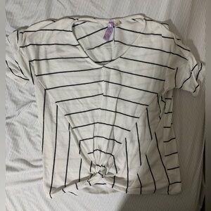 Alya Striped White and Black Top